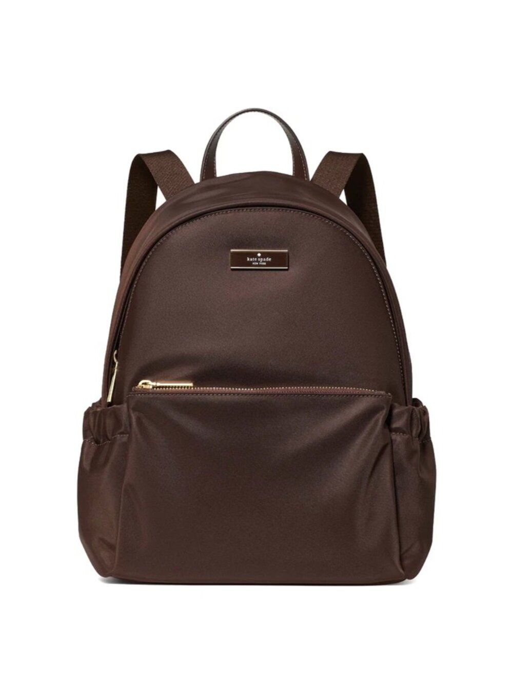 New Kate Spade New York Carter Nylon Dome Backpack Hot Fudge